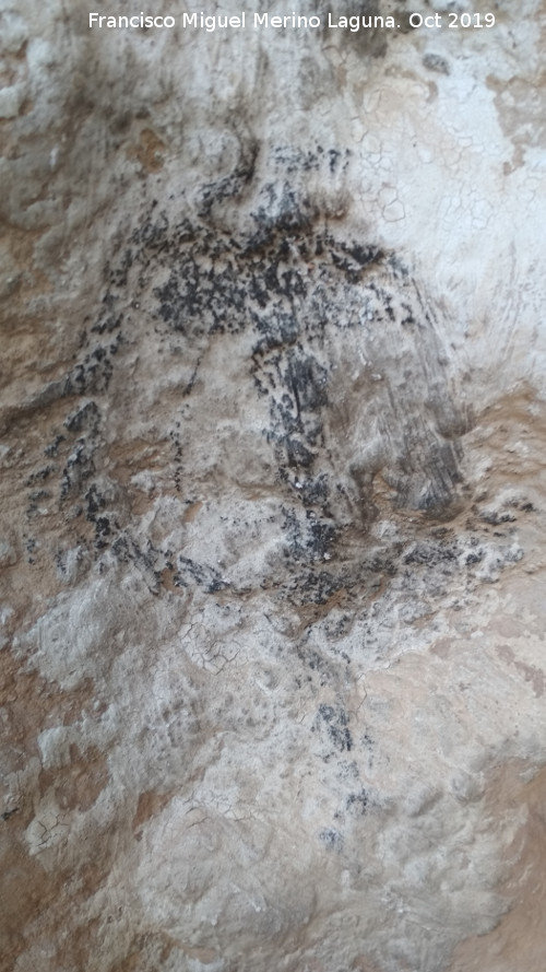 Pinturas rupestres del Abrigo de los Ca�ones IV - Pinturas rupestres del Abrigo de los Ca�ones IV. Graffiti. S�mbolo