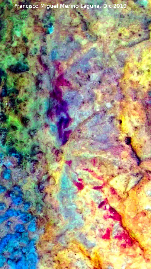 Pinturas rupestres del Abrigo de los Ca�ones IV - Pinturas rupestres del Abrigo de los Ca�ones IV. Tratada con Dstretch