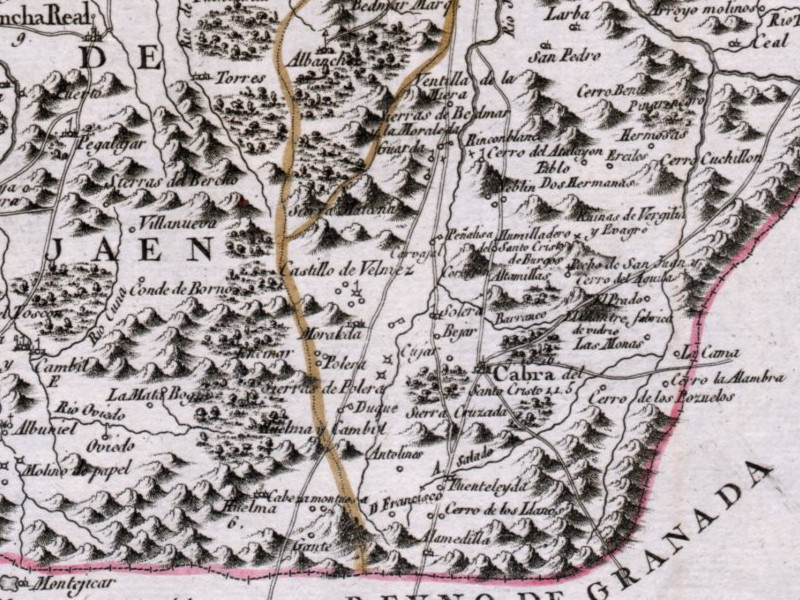 Cerro de la Atalaya - Cerro de la Atalaya. Mapa 1787