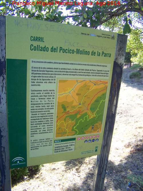 Sendero Collado del Pocico - Molino de la Parra - Sendero Collado del Pocico - Molino de la Parra. Cartel