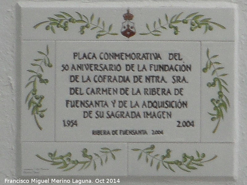 Ermita del Carmen - Ermita del Carmen. Placa