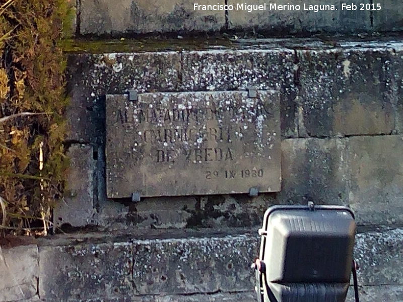 Monumento al Carnicerito de beda - Monumento al Carnicerito de beda. Placa