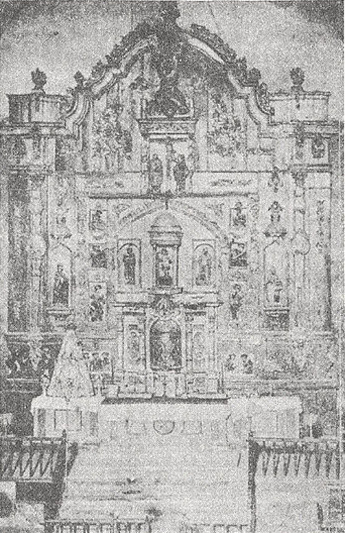 Iglesia de San Juan Bautista - Iglesia de San Juan Bautista. Antiguo retablo antes de 1903