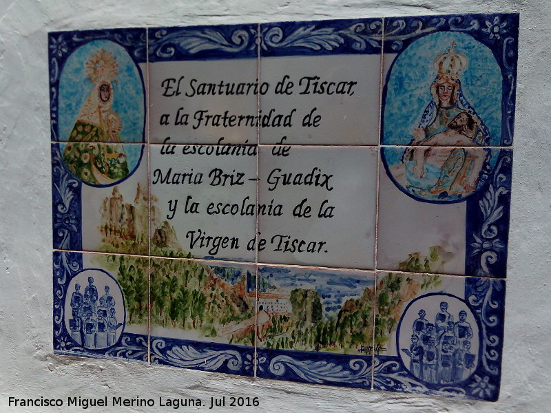 Santuario de Tscar - Santuario de Tscar. Placa