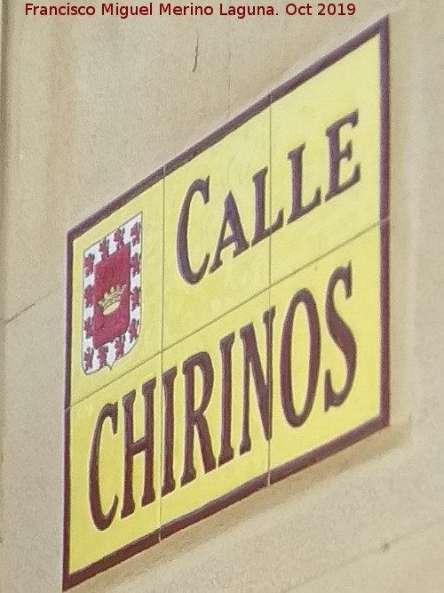 Calle Chirinos - Calle Chirinos. Placa