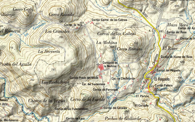 Aldea Cortijada de la Mohna - Aldea Cortijada de la Mohna. Mapa