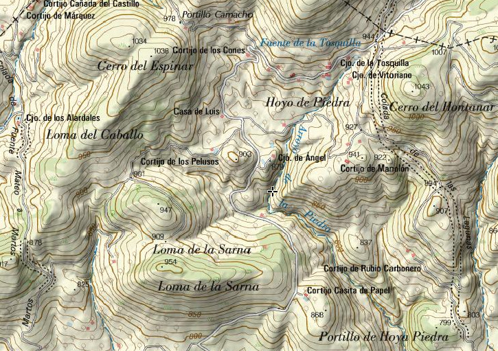 Barranco del Arroyo de la Piedra - Barranco del Arroyo de la Piedra. Mapa