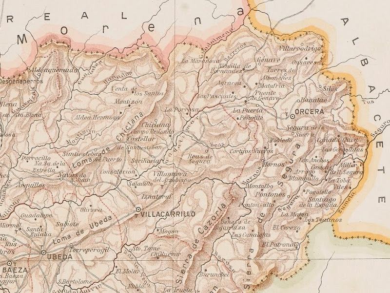 Historia de Aldeaquemada - Historia de Aldeaquemada. Mapa 1910