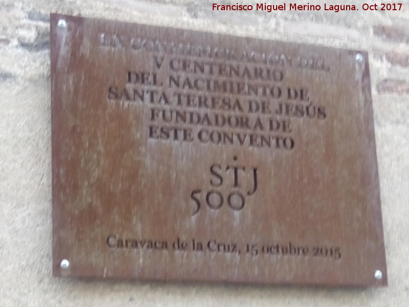 Convento de San Jos - Convento de San Jos. Placa