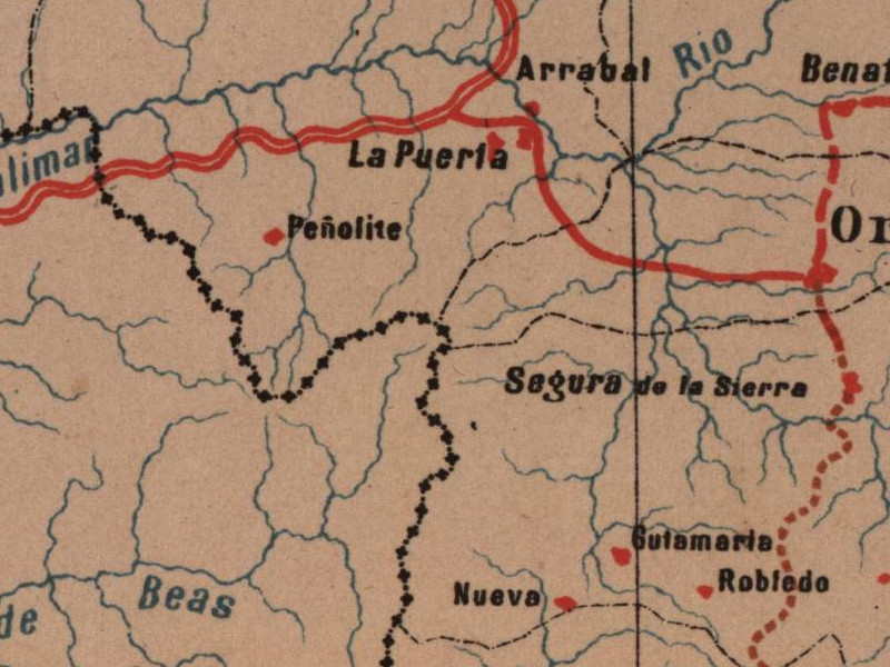 Historia de Segura - Historia de Segura. Mapa 1885