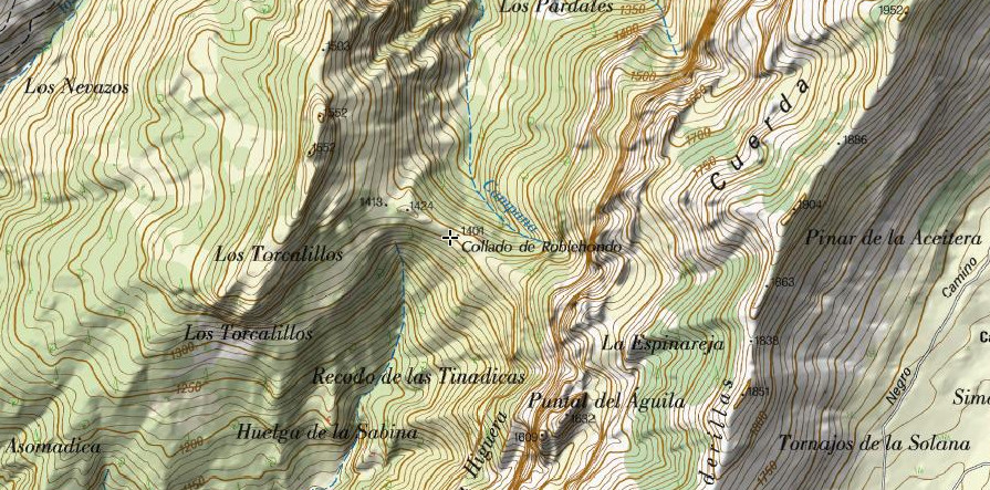 Collado de Roblehondo - Collado de Roblehondo. Mapa