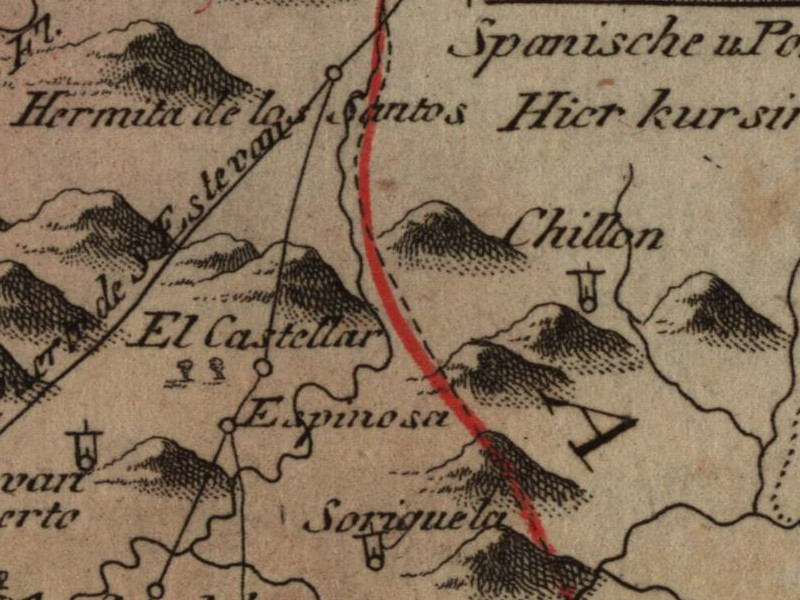 Historia de Sorihuela del Guadalimar - Historia de Sorihuela del Guadalimar. Mapa 1799