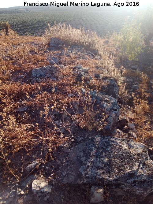 Fortn romano del Este de Cerro Largo - Fortn romano del Este de Cerro Largo. Grosor de la muralla