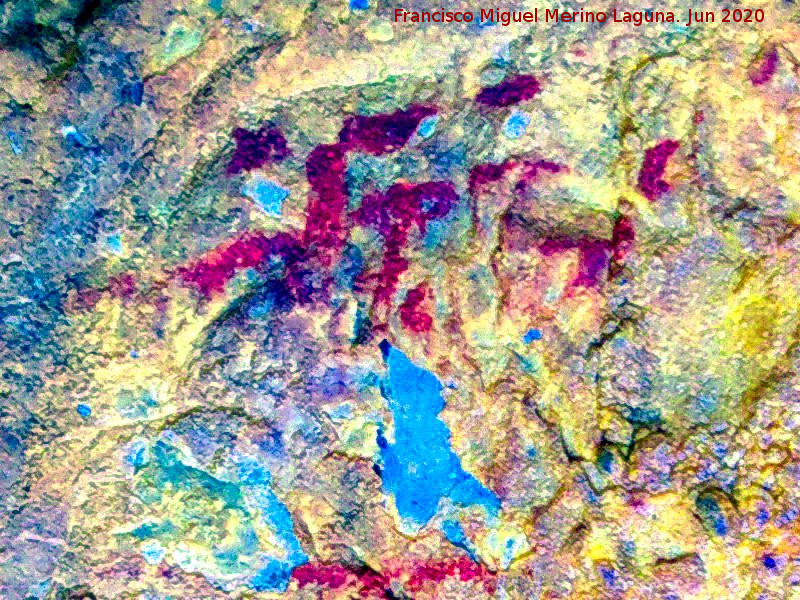 Pinturas rupestres de la Cueva de los Molinos - Pinturas rupestres de la Cueva de los Molinos. Tratada con Dstretch