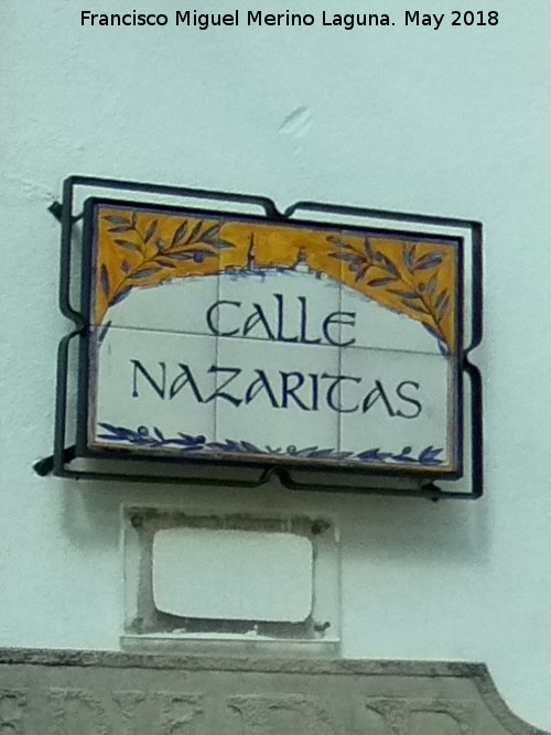 Calle Los Nazaritas - Calle Los Nazaritas. Placa