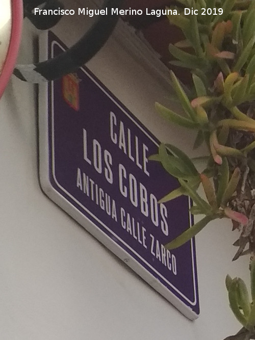 Calle Cobos - Calle Cobos. Placa