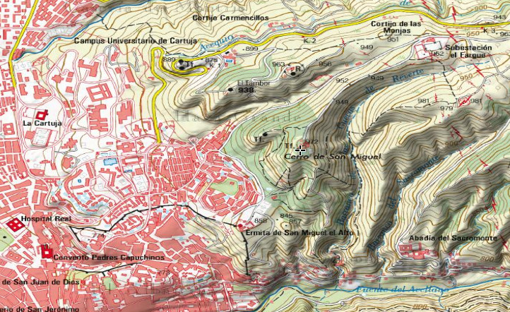 Cerro de San Miguel - Cerro de San Miguel. Mapa