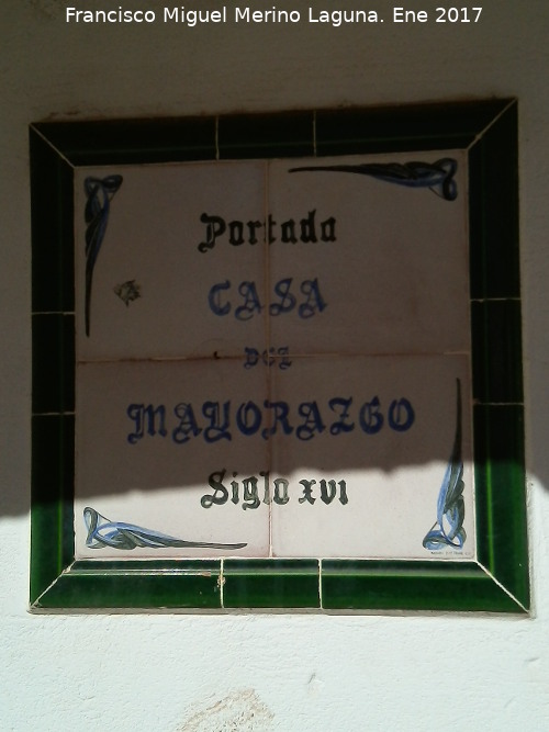 Casa del mayorazgo - Casa del mayorazgo. Azulejos