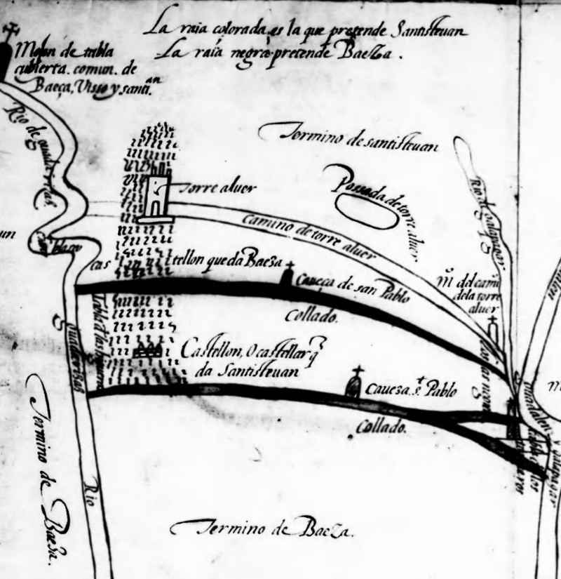 Castillo de la Alcolehuela - Castillo de la Alcolehuela. Mapa de 1635