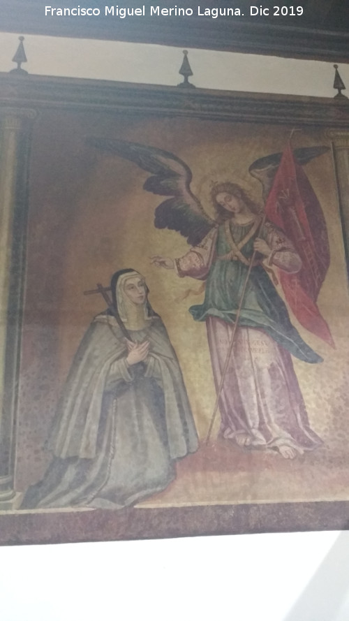 Palacio de Juan V�zquez de Molina - Palacio de Juan V�zquez de Molina. Antigua Sala Capitular. Pintura Mural con la representaci�n de Santa Teresa y �ngel.