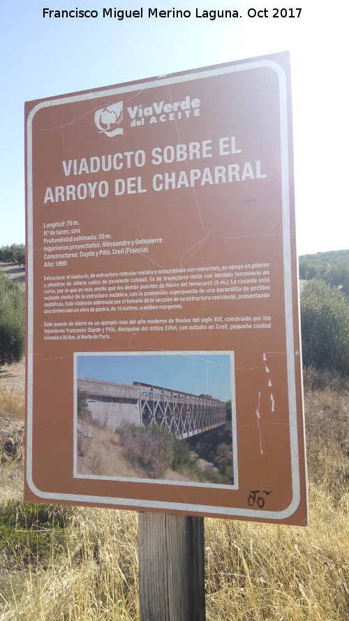 Viaducto del Chaparral - Viaducto del Chaparral. Cartel