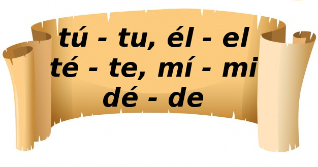 Tú, Tu, Él, El, Té, Te, Mí, Mi, Dé y De.