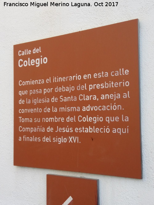 Calle Colegio - Calle Colegio. Placa