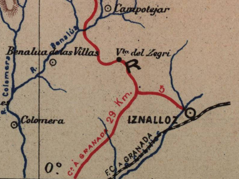 Histiora de Colomera - Histiora de Colomera. Mapa de 1901