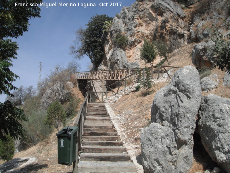Pasarela de Zuheros - Pasarela de Zuheros. Acceso a la pasarela