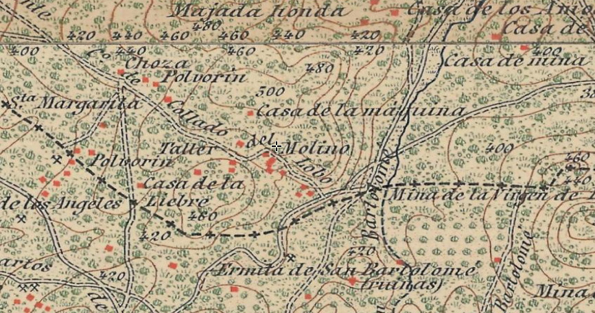Minas Collado del Lobo - Minas Collado del Lobo. Mapa antiguo