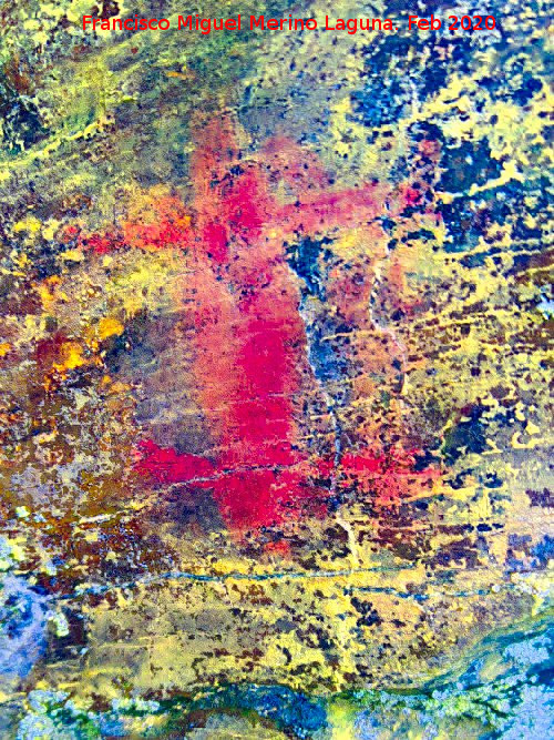 Pinturas rupestres del Abrigo del Guadal�n II - Pinturas rupestres del Abrigo del Guadal�n II. Tratada con Dstretch