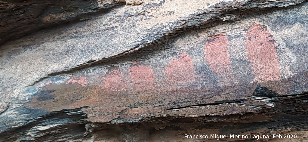Pinturas rupestres del Abrigo del Guadal�n III - Pinturas rupestres del Abrigo del Guadal�n III. Barras