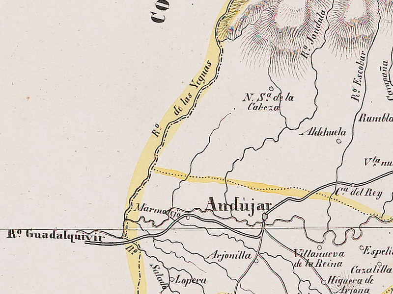 Historia de Villanueva de la Reina - Historia de Villanueva de la Reina. Mapa 1850