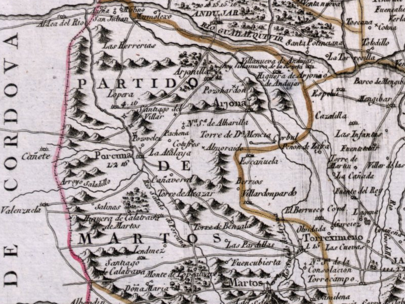 Historia de Villanueva de la Reina - Historia de Villanueva de la Reina. Mapa 1787
