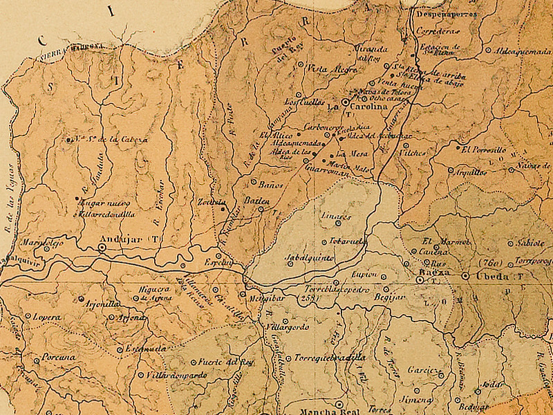 Historia de Villanueva de la Reina - Historia de Villanueva de la Reina. Mapa 1879