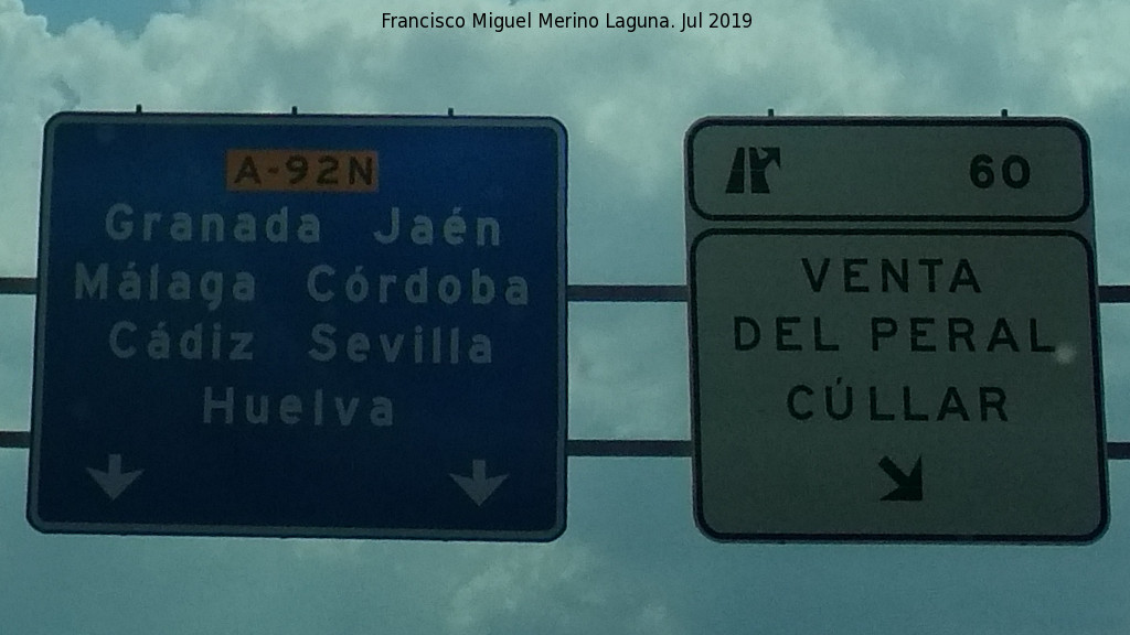 Andaluca - Andaluca. En el cartel de la A92 falta Almera para tener Andaluca al completo