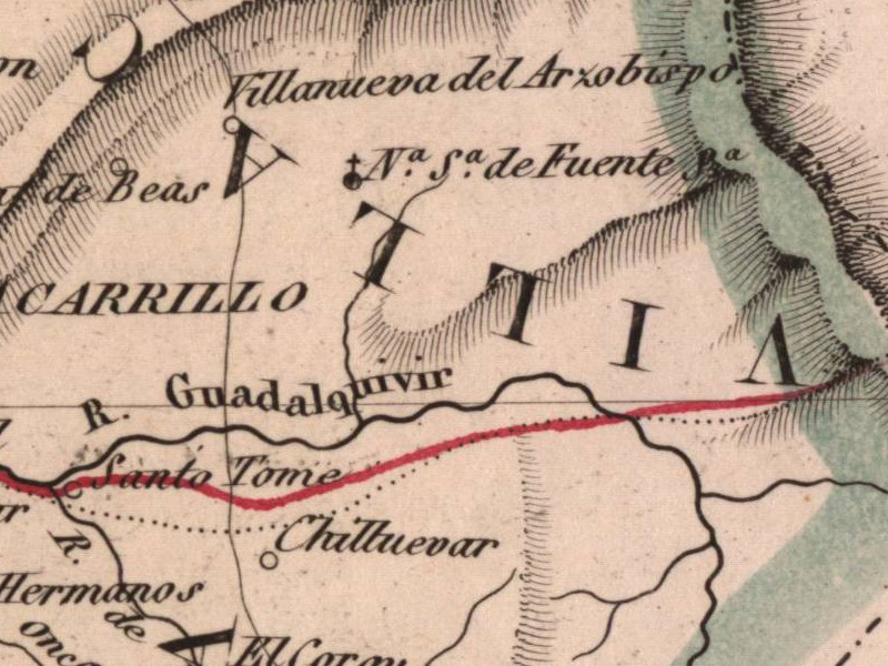 Santuario de la Fuensanta - Santuario de la Fuensanta. Mapa 1847