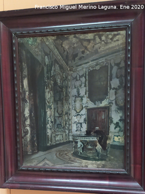 Palacio Real. Saleta de Porcelana - Palacio Real. Saleta de Porcelana. Cuadro Sal�n del Palacio Real. Siglo XIX. Vicente Palmaroli. Museo Provincial de Ja�n