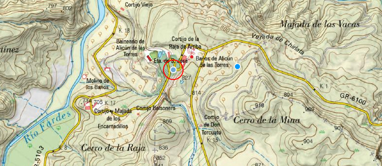 Cortijo de la Raja de Arriba - Cortijo de la Raja de Arriba. Mapa