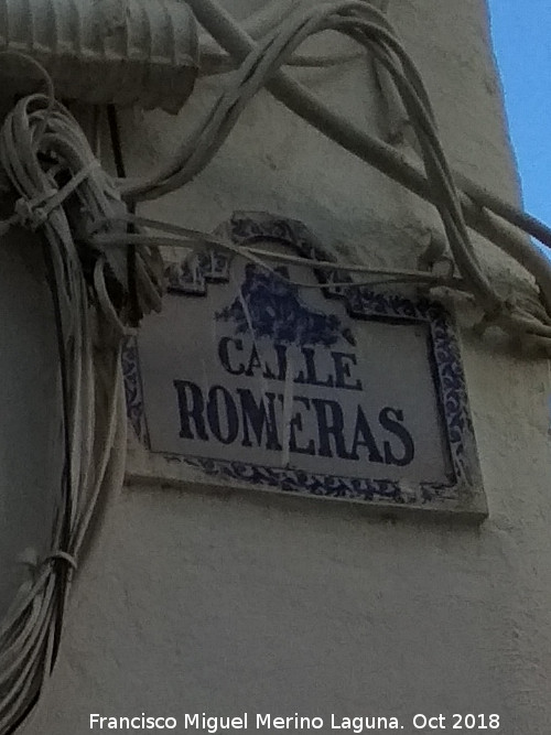 Calle Romeras - Calle Romeras. Placa