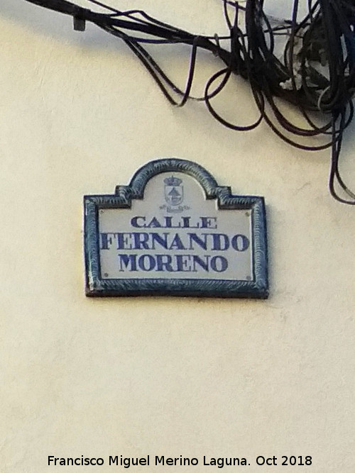 Calle Fernando Moreno - Calle Fernando Moreno. Placa