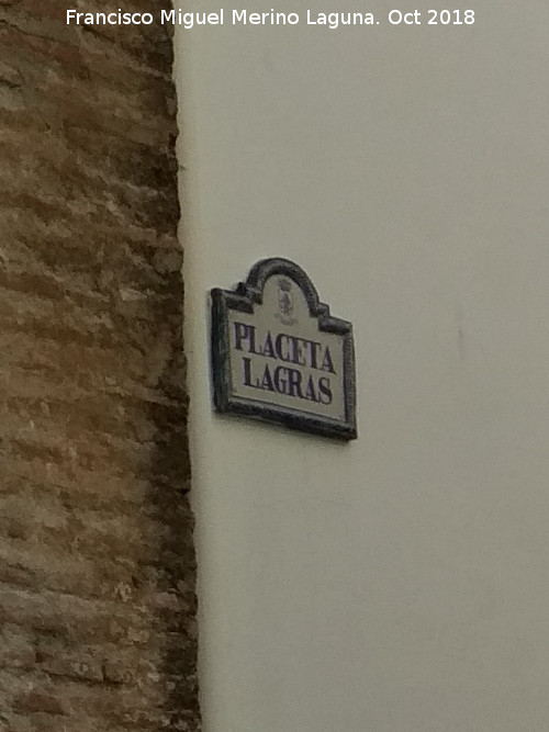 Placeta de las Lagras - Placeta de las Lagras. Placa