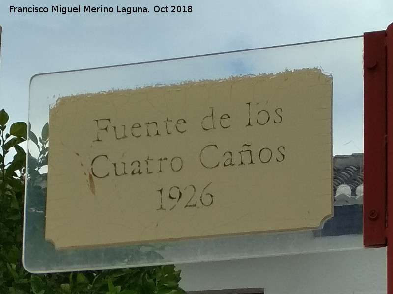 Fuente de los Cuatro Caos - Fuente de los Cuatro Caos. Placa