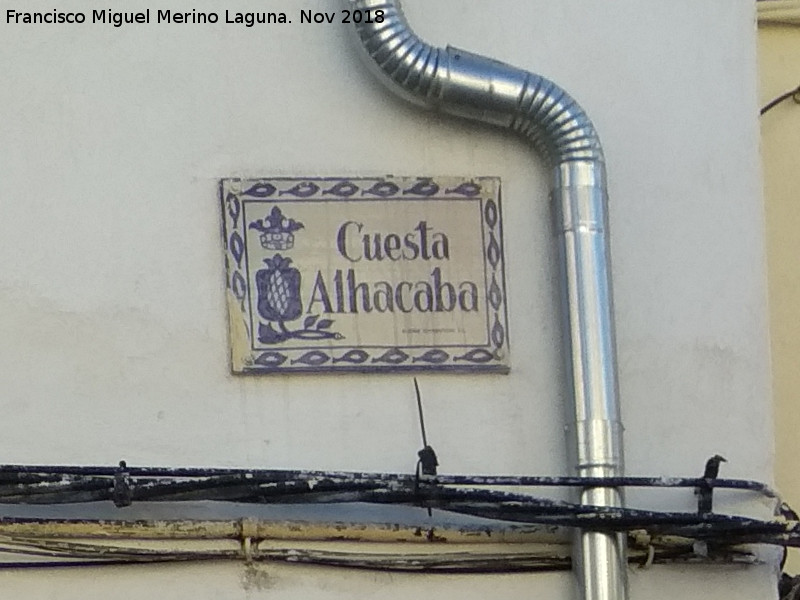 Cuesta Alhacaba - Cuesta Alhacaba. Placa