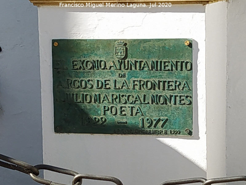 1977 - 1977. Busto de Julio Mariscal Montes - Arcos de la Frontera
