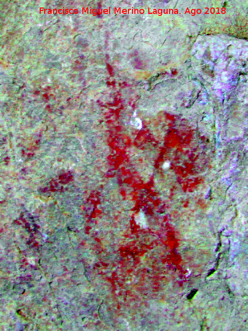 Pinturas rupestres del Abrigo de Piedra Redonda I - Pinturas rupestres del Abrigo de Piedra Redonda I. Tratada con Dstretch