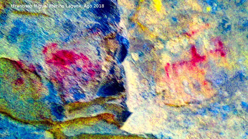 Pinturas rupestres y grabados de la Cueva de Mingo Lpez - Pinturas rupestres y grabados de la Cueva de Mingo Lpez. Tratada con Dstretch