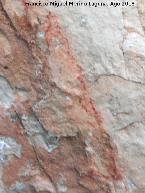 Pinturas rupestres de la Raspa de Piedra Redonda I - Pinturas rupestres de la Raspa de Piedra Redonda I. Trazo en ngulo