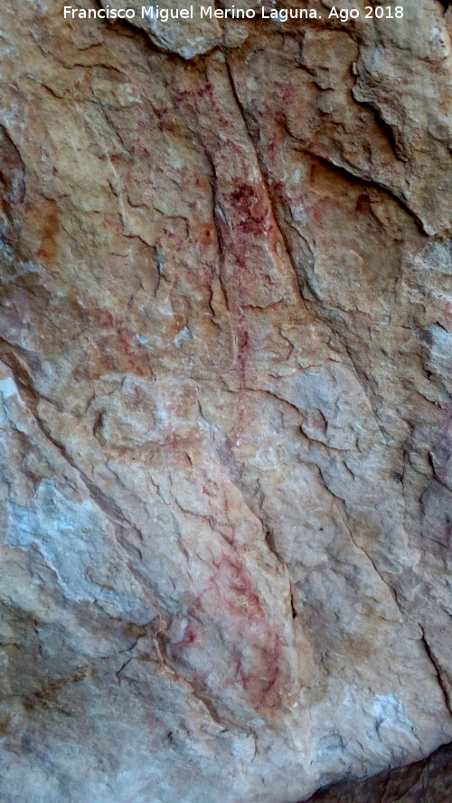 Pinturas rupestres de la Raspa de Piedra Redonda I - Pinturas rupestres de la Raspa de Piedra Redonda I. Figura alargada