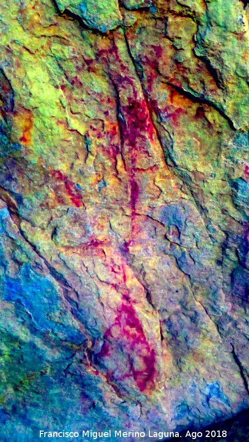 Pinturas rupestres de la Raspa de Piedra Redonda I - Pinturas rupestres de la Raspa de Piedra Redonda I. Tratada con Dstretch